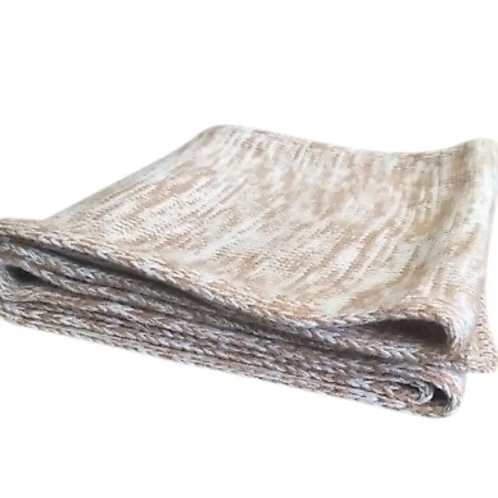 All Saints Marled Ribbed Almond Brown Scarf Wool NWT